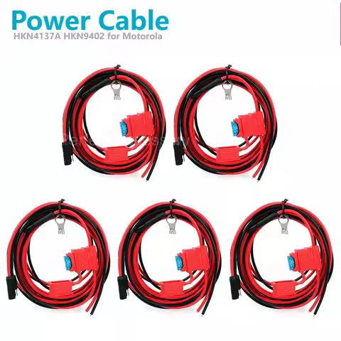 5Pcs Power Cable HKN4137A HKN9402 for Motorola GM XPR XTL CDM CM MaxTrac XTL2500 XTL5000 M1225 M100 