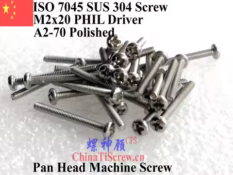 ISO 7045 Stainless Steel M2 screws M2x3 M2x4 M2x5 M2x6 M2x8 M2x10 M2x12 M2x14 M2x16 M2x18 M2x20 Pan 