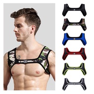 Male Lingerie Neoprene Harness Men Gay Clothing Tank Top Sexual Body Leather Chest Harness Belt Stra