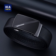 Fashionable Business Mens Leather Belt Decorative Top Layer Cowhide HLA Waist Belt Alloy Buckle for 
