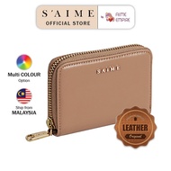 【Ready Stock】S'AIME Authentic Leather Multi-Layer Card Holder 真皮简约LOGO多隔层分类卡片夹