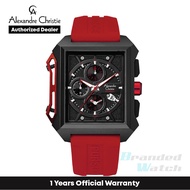[Official Warranty] Alexandre Christie 6601MCRIPBARE Men's Black Dial Silicone Strap Watch