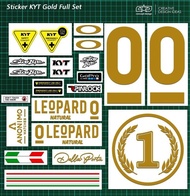 Terbaru Sticker Helm Kyt Full Set Gold Leopard