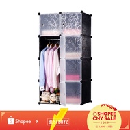 8 Cube WaterProof DIY Stackable Wardrobe With Free 1 piece Hanging Rod