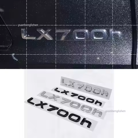 Car Trunk ABS Chrome Gloss Black LX700h Letters Logos Big Small Badge Emblem Styling Sticker For LX7