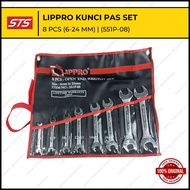 LIPPRO WRENCH SET 8 PCS (6-24 MM) - OPEN END WRENCH SET (551P-08)