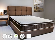 [ FREE 1 X RM199 KING KOIL PILLOW ]  [Latest Model] Brown Button Fabric Bedframe Fabric Swiss Foundation Divan / Leather Divan / Solid Divan Bed / Bedframe Katil / Hotel Bed / Katil Bed Frame / Divan Only