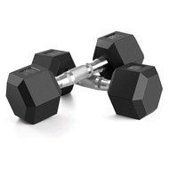 8 Colors Options Compatible with Set of 2 Rubber Dumbbell Weight, 5-50 LB, Anti-Slip, Anti-roll, Hex