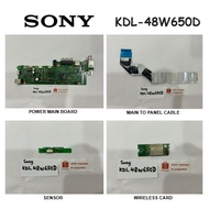 SONY LED TV KDL-48W650D 48W650D KDL48W650D Power Main Board 1-980-334-23 Cable Sensor Wireless Card