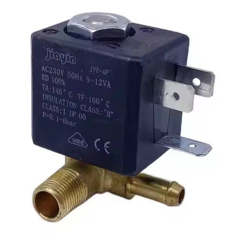 JIAYIN JYZ-4P Normally Closed 3mm N/C 2/2 Way AC 230V G1/8" Brass Steam Air Generator Water Solenoid