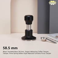 JUSTO Coffee Tamper, 58.5mm Spring Loaded Espresso Tamper, Accurate Stainless Steel Threaded Bottom 