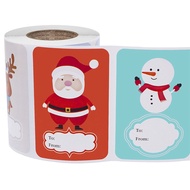 250pcs/roll 2*3inch Christmas Decoration Gift Series Adhesive Sticker Label