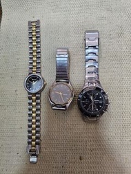 (數十年唔知價，自出合理價高者得) 精工SEIKO Chronograph 100M"7T62-0EG03"潜水錶等舊手錶3隻