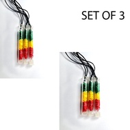 ✔ ❂ ♞,♘,♙SET OF 3 REGGAE TUBE GLASS JEWELLERY NECKLACE