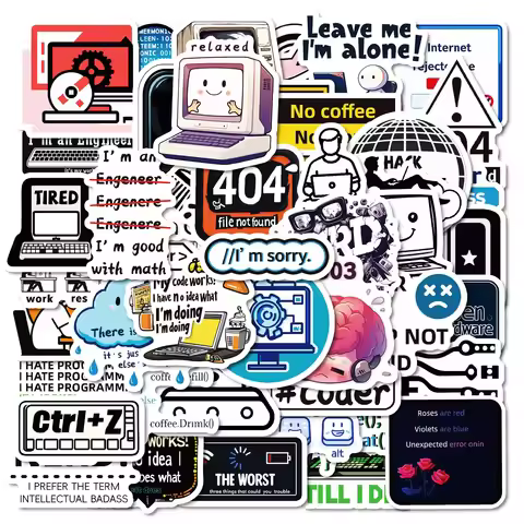 10/50PCS Funny Programmer Network Hacker Programming Stickers IT Engineer Computer Sticker Luggage L