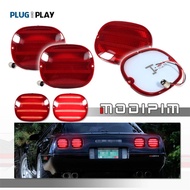 4PCS Red LED Car Rear Taillamps Tail/Brake Lights Signal Lights For Chevrolet Corvette C4 ZR1 1990 1