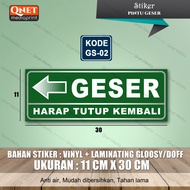 STIKER PINTU GESER + LAMINASI GLOSSY