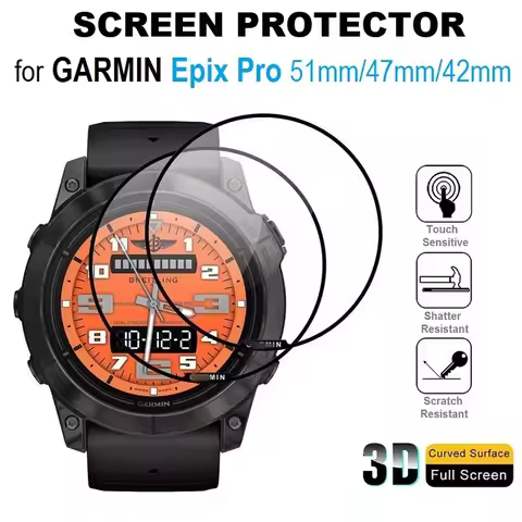 3PCS 3D Curved Edge Screen Protector for Garmin Epix Pro 51mm 47mm 42mm Smartwatch Full Cover Soft P