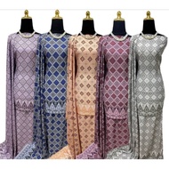 Kain Pasang SB Line Bidang 45 (Songket Printed) D#4 - Navy Blue, Dusty Maroon, Dusty Purple, Silver Grey, Peach