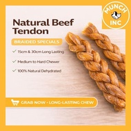 Munch Inc BRAIDED Special BEEF TENDON CHEW - Hard Long Lasting No Odour AirDried Dehydrated