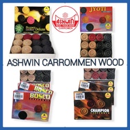 Ashwin Wooden Carrom Men Carrom Seed (Jyoti , Bosco) / Buah Carrom Kayu Ashwin (Jyoti/Bosco)