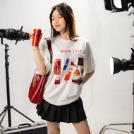 TRIAD Oversized T-Shirt Girl Wishlist I Oversized White 24s T-Shirt - Vintage Korean Style A9423