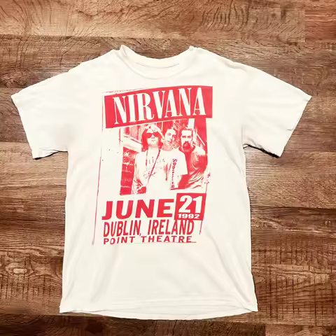 Red Logo Classic Nirvana Rock Band Band T-Shirt 100% Cotton Graphic Tee Men Women Summer Streetwear 