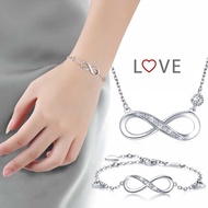 8-Word Infinite Love Clavicle Chain Simple Möbius Bracelet Symbol Necklace