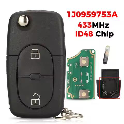 jingyuqin For VW Volkswagen Golf 4 Passat MK4 Seat Skoda Flip Remote Smart Key 433Mhz ID48 Chip HU66