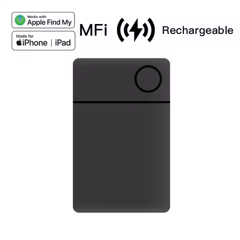 Wireless Rechargerable Smart Card Tracker Work with IOS Find My App Back Cover Icard Tag for Iphone 