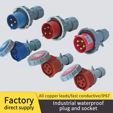 Industrial Plug Connector 3-core 4-core 5-core 16A/32A Aviation Socket One-piece IP67 Waterproof dus