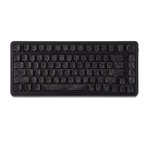EPOMAKER SmokFiber Cherry Profile Keycaps Set 120 Keys Forged Carbon-Look Side-Printed PC Keycap Com