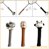 [LzdxxmyfeMY] Badminton Racket Grip Cover Animal Doll Protective Cover Decorative Racket Grip