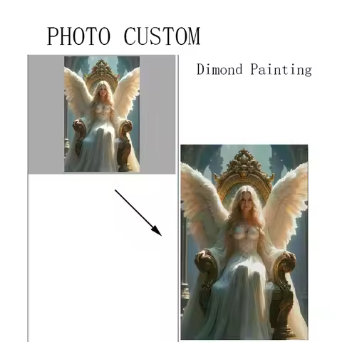 DIY Personalized Landscape Girl Photo Custom Diamond Painting, Adult Beginner 5D Diamond Painting, D