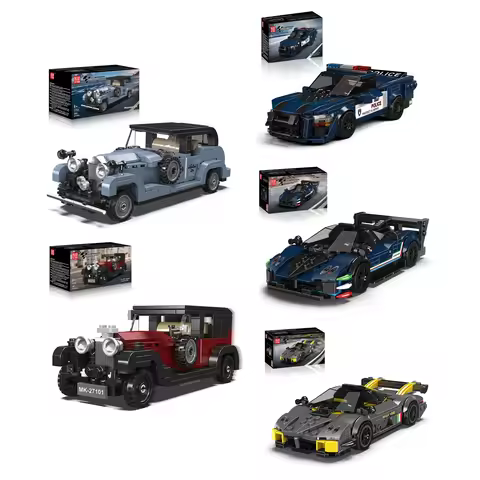 Mould King Mini Car Series 8-Slot Display Box Set Small Building Blocks Creative Assembly Model