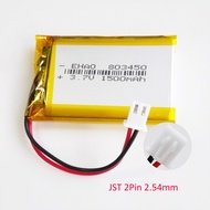 3.7V1500mAh LiPo Rechargeable Battery803450+ JST XHR 2.54mm 2pin Connector For MP3DVD PAD Camera GPS