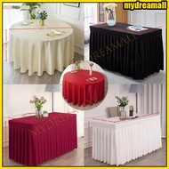 [Ready] 4Ft Folding Table Skirting Rectangular Conference Table Cloth / Square/Round Solid Color Dec