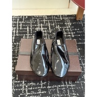 Alaia Early Spring Fashion Thin-Soled Patent Leather Ballet Shoes