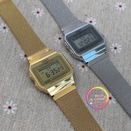 100% ORIGINAL CASIO A700WM-7A/A700WMG-9A SUPER SLIM CASE VINTAGE DIGITAL GOLD/SIVER JAM TANGAN PEREM
