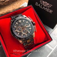 *Ready Stock*ORIGINAL Balmer 8106G-BRG-4 Black Stainless Steel Water Resistant Chronograph Function Men’s Watch