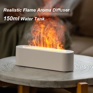 Simulation Flame Aroma Diffuser Air Humidifier Timer Ultrasonic Cool Mist Led Essential Oil Lamp Realistic Fire