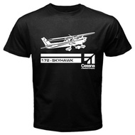 Cessna 172 Skyhawk Aircraft Graphic Round Neck T-Shirt There Are Many Colors To Choose From. Short S