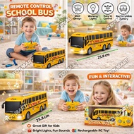 RC School Bus Toy Remote Control Bus Toy Car for Kids Electric RC Vehicle Educational Toy Gift