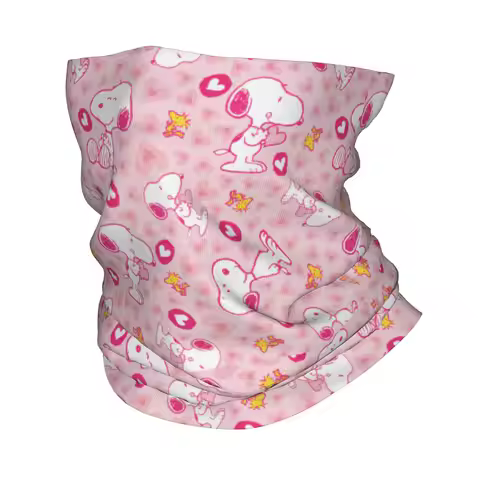 Cartoon Snoopy Woodstock Animation Bandana Neck Gaiter UV Protection Face Scarf Cover Women Men Head