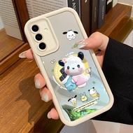 MERAH Casing Hp For Samsung Galaxy A26 5G A36 5G A56 5G Case Pink Ceramic Casing Mirror Casing Creat