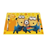 Minions Custom Table Placemats PVC Woven Art Washable Table Placemats for Party Buffet Dinner Decora