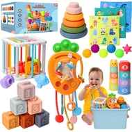Baby Toys 6 to 12 Months, 7 in 1 Montessori Toy for 6-9-12-18 Months Old with Pull String Toy,