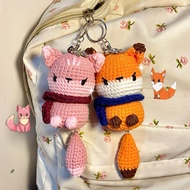 GANTUNGAN [CROCHEARA] crochet keychain fox | Fox keychain | Fox couple knitted hanger | Fox bag hang