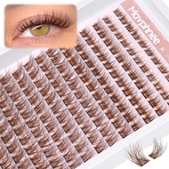 Brown Eyelash Cluster Natural Eyelash Extension Light Eyelash Cluster 154 Pieces C-Shaped Eyelash Ex