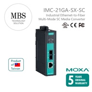 MOXA IMC-21GA-SX-SC Industrial Ethernet-to-Fiber SC media converter, 0.5 km